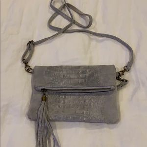 Leather Croc Crossbody/Wristlet